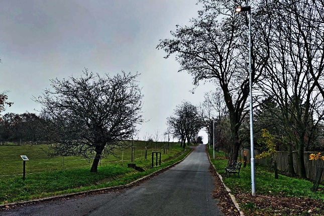 smart street lights in a park in Slovakia