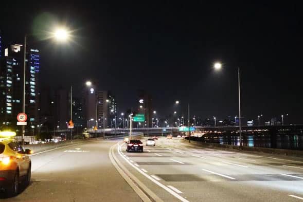 street lights at night