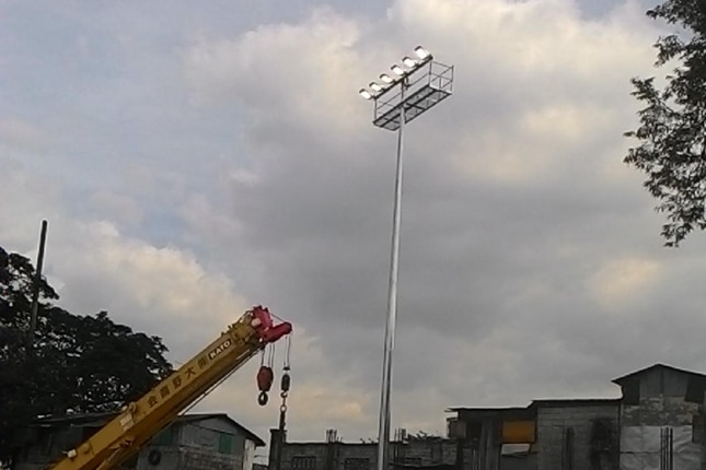 Outdoor flood light fixture in the Philippines