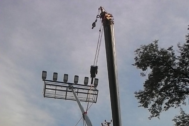 Outdoor flood light fixture for container yard in the Philippines