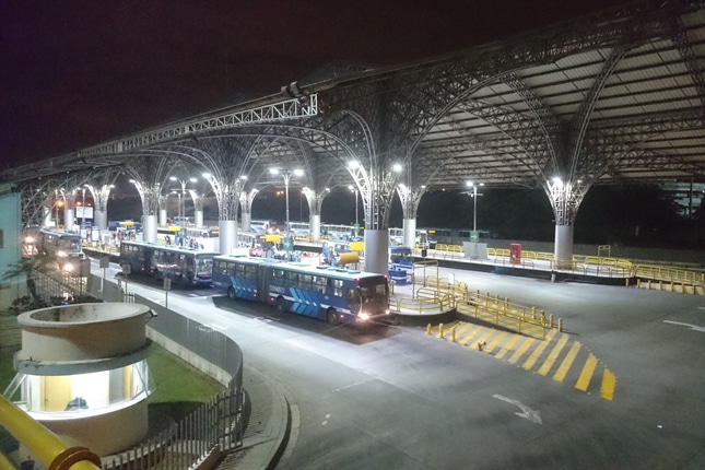 Outdoor flood light for bus station in Ecuador