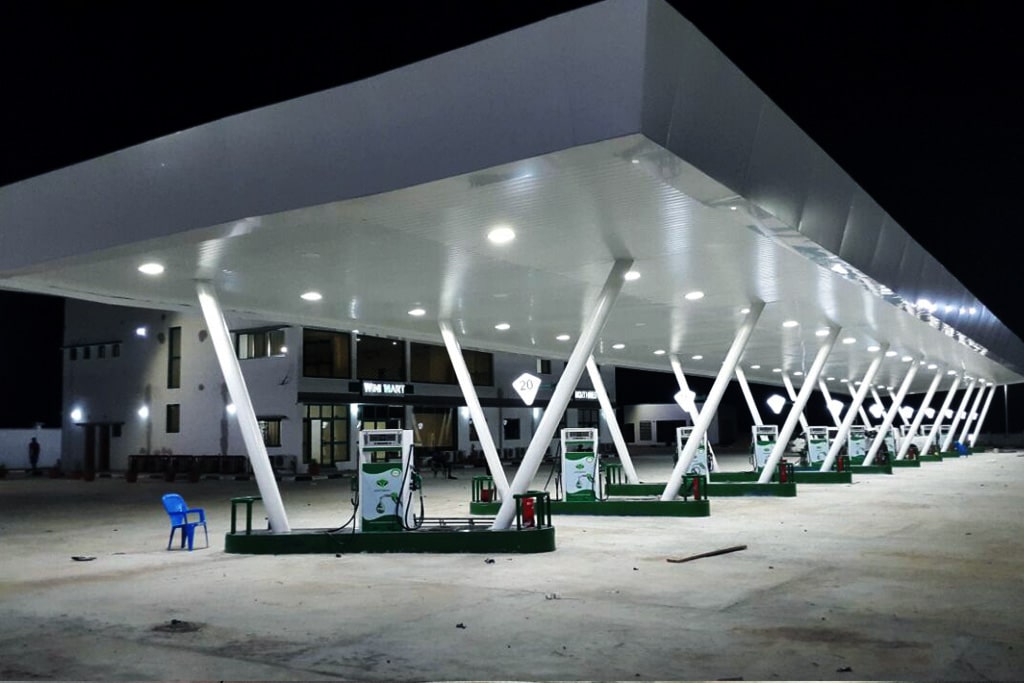 Series H ATEX approved gas station canopy lights Application