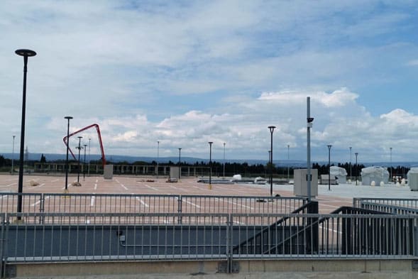 Outdoor LED Post Lights In A Parking Lot In Italy-3