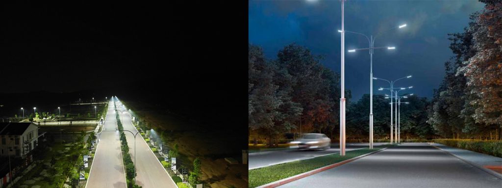 Street lighting with good lighting uniformity or bad uniformity