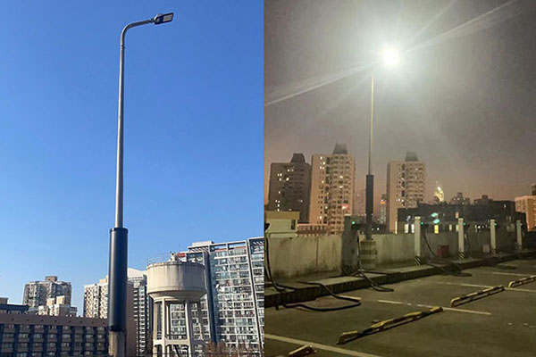 Parking lot lighting of new energy vehicle charging with solar street light in Shanghai