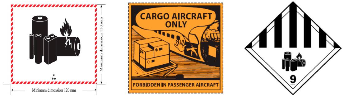 Label of lithium battery shipment