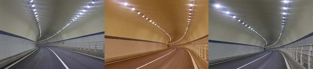 Tunable white lighting in tunnel lighting